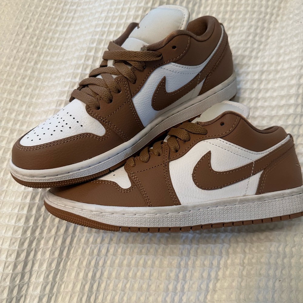 Nike Jordans Chocolate Brown and White Low-Top Sneakers